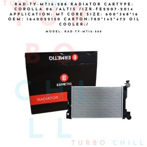 Toyota Corolla 06 MT Radiator 600*368*16 1ZR-FE 2007-2014 OEM 1640022150 Oil Cooler RAD-TY-MT16-288