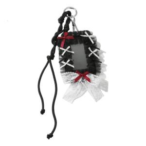 Chủ tối thẩm mỹ móc khóa da với ren giọng và tùy chỉnh kim loại quyến rũ cho GOTHIC thời trang