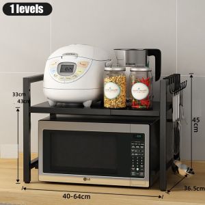 LUGG 【COD/Local delivery】Kitchen racks organizer stainless organizer cabinet for condiments storage shelves stove for appliances for microwave storage cabinet Expandable 2/3Layer Microwave organizer rack kitchen spices organizer rack