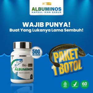 Bio Gold - Albuminos Kapsul Ekstrak Ikan Gabus 500 mg Kutuk Perawatan Luka Pasca Operasi Caesar