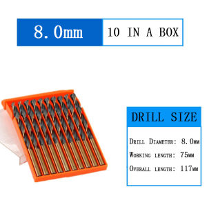 10Pcs HSS Twist Drill Bits Set for Metal Use Material Tungsten Carbide Drill Bit Multiple