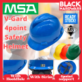 Black Hardware MSA V-Gard  Topi Keselamatan Safety Protective PPE Impact Ratchet Adjustable Helmet Hat Head Gloves Shoes Boot. 