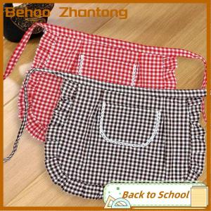 Behoo Tạp dề vuông kiểm tra nửa eo Tạp dề chất liệu cotton chống vết bẩn thoáng khí nấu ăn tại nhà quần áo làm việc phụ kiện nhà bếp