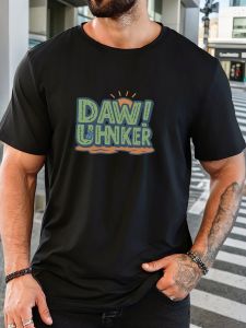Mens 100% Cotton Printed T-Shirt DAW! UHNKER Pattern Summer Casual Oversized Round Neck Short Sleeve Comfortable Daily Tee