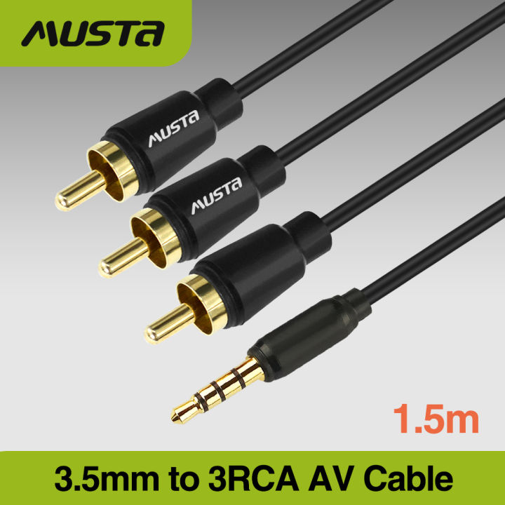 5mm to 3rca AUX Audio Cable male to male Jack Audio