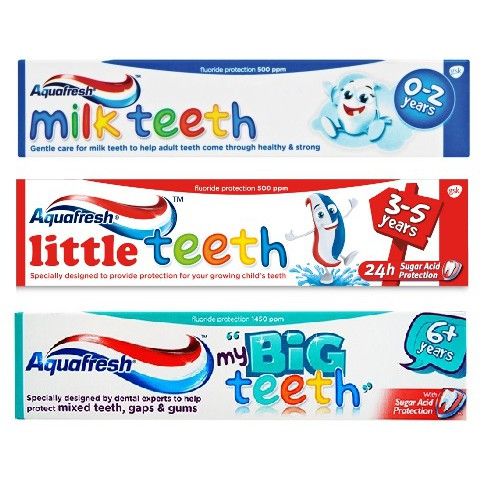 Exp: 2025; Aquafresh Kids toothpaste Milk / Little / Big Teeth / Splash ...