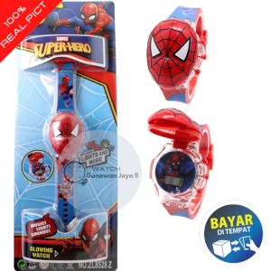 JAM TANGAN ANAK LAKI LAKI LAMPU DAN MUSIK KARAKTER SUPER HERO TG0113 MURAH GROSIR