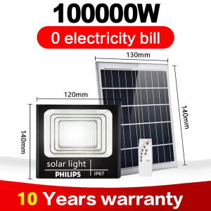 PHILIPS 150000W Solar Light Outdoor Waterproof IP67 Super Bright LED Solar light with Solar Panel 30 Year Warranty