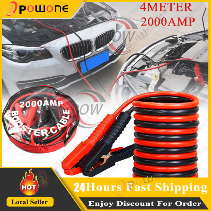 Heavy Duty 2000AMP 4M Car Battery Jump Leads Booster Cables pure copper  Jumper Cable For Car Van Truck