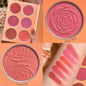 SHEGLAM Floral Flush Blush Palette 6-Shade Silky Superfine Powder Long-Wearing Blush Makeup Cosmetics