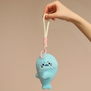 Cute Cartoon Animal Baby Seal Plush Keychains Creative Fridge Magnet Key Chain Friends Couple Gift