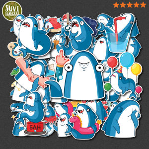 Sticker Cute Shark chống nước dán laptop điện thoại đàn guitar mũ bảo hiểm. SV103