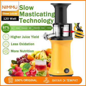 Nimmu Slow Juicer Extra Big Mouth EasyJuice Filter-Free Easy Clean 120 Low Watt BPA Free Tritan Baby Food Grade