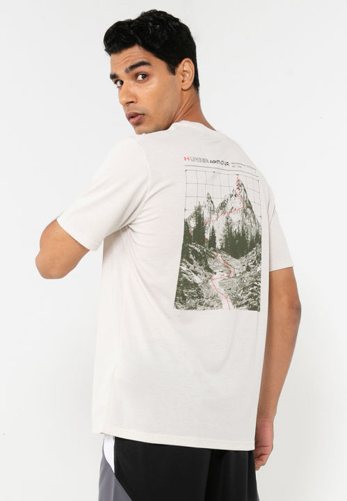 Under Armour Reaching Peak Tee For Men - Summit White Marine Od Green 