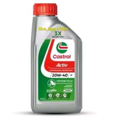 Oli Castrol Active Xtra 20w-40 800ML 20w40 08 Liter 08L 800 ML 4t 4 T Mesin Motor Bebek Original Oil