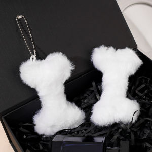 Comfortable Plush Puppy Bone Keychain Creative Cartoon Kawaii Couple Pendant Fashion Funny Cute Costume Accessories