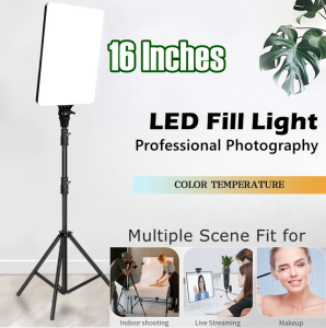 16 Inch LED Video Panel Light Make up Lighting Tripod Stand Dimmable Photography Lamp