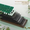 Womier wd75 75% bàn phím với qmk/thông qua gỗ Bàn phím chơi game tri-chế độ không dây cơ khí tùy chỉnh bàn phím RGB hot swappable. 