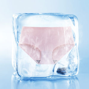 INTIMA 3 unit 2024 New Ice Silk seluar dalam wanita lancar pinggang Mid Plus saiz seluar dalam mudah bernafas elastik Briefs antibakteria Underpants