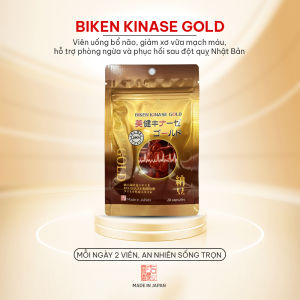 Biken Kinase Gold Túi 20 viên - Viên uống bổ não giảm xơ vữa mạch máu hỗ trợ phòng ngừa và phục hồi sau đột quỵ Nhật Bản