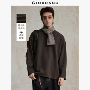 Giordano Men Textured crewneck loose sweater Free Shipping 18055704