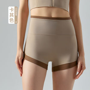 alo yoga กางเกงขาสั้นโยคะไร้อายผู้หญิงกางเกงขาสั้นกีฬาสีพีชเปลือยเอวสูงเก็บหน้าท้องก้นสวยระบายอากาศฟิตเนสกางเกงสามส่วน