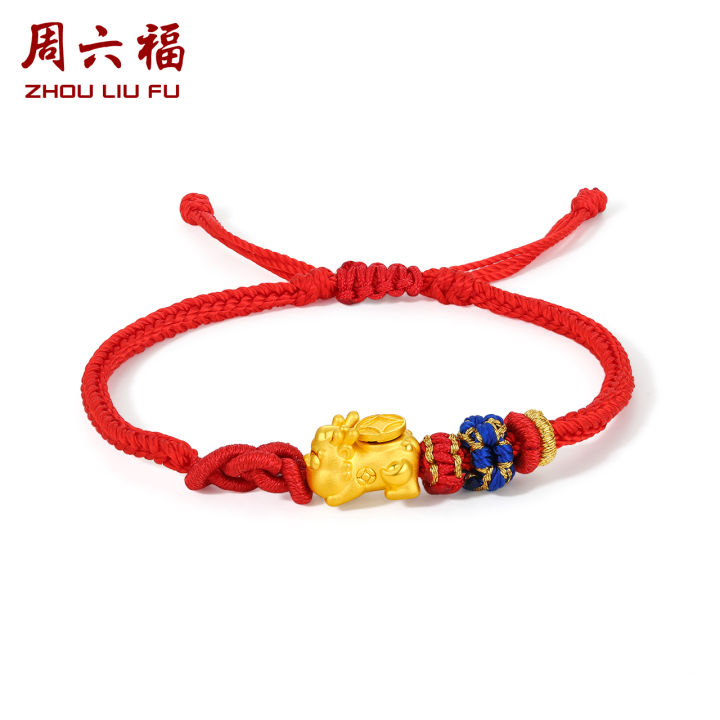 ZHOU LIU FU 周六福 24K Solid Gold Bracelet for Women, Real Pure Gold ...