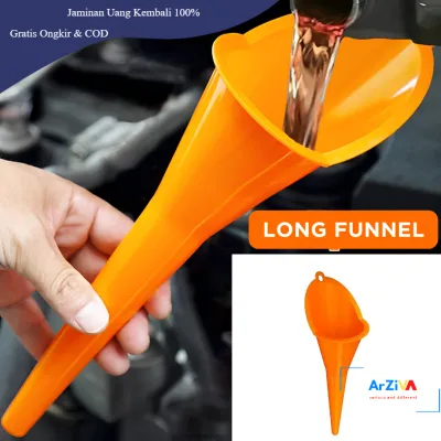 Carzkool Nozzle Corong Air Minyak Bensin Long Mouth Funnel - XMO755 - Orange