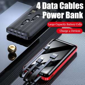 50000mAh 4 Cables Full Capacity Mini Powerbank Digital Display Dual USB Portable Power Bank Slim Battery 充电宝
