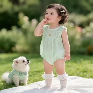 Baby Sleeveless Gauze Romper Summer Clothes for Infants a Breathable triangular romper Anyang Infant and Childrens Clothing