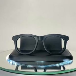 FFBH Novelty Glasses Shape Business Card Holder Desktop Eyeglass Stand 2-in-1 Name Card Organizer Modern Office Reception Desk Decor 9Q4T2