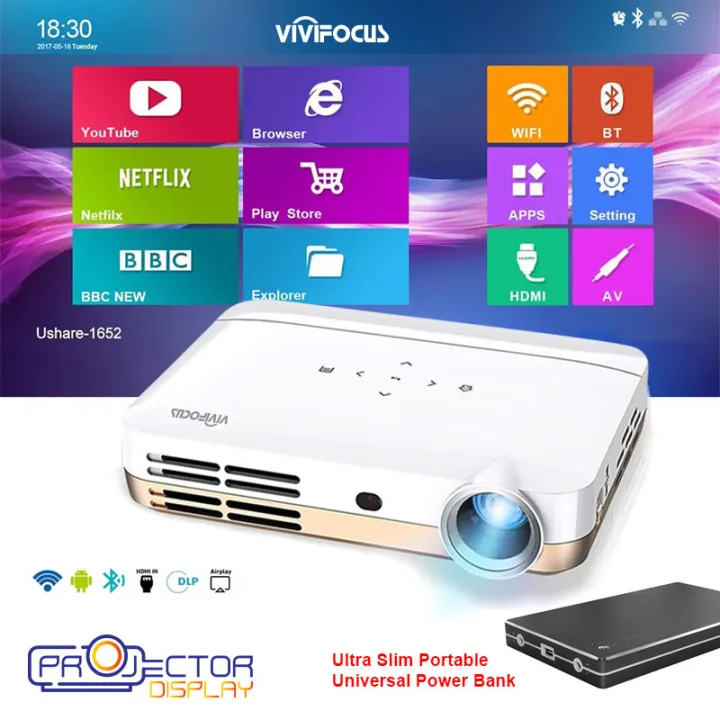 ViviFocus VS50-HD Mini Portable Built in Wireless/WIFI, Bluetooth, Android Smart Projector