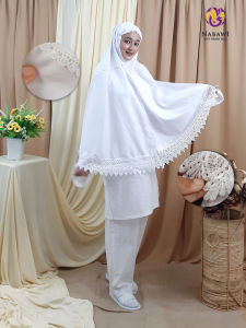 Jilbab Ihram Ihrom Putih Polos Rayon Jumbo Perlengkapan Haji dan Umroh