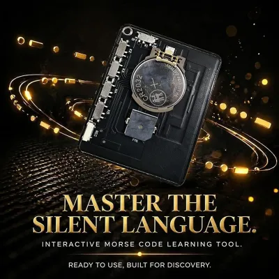 3C Electron Morse Code Trainer Card-LED Interactive Audio Telegraph Practice Tool Real-Time Feedback Recording Playback Portable PCB