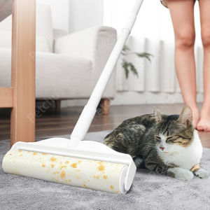 WInky Wink แปรงสลิกเกอร์สำหรับสัตว์เลี้ยง ลูกกลิ้งขนแมว อุปกรณ์เปิดปัญหา ถูพื้นมือ ปรับความยาวได้ อุปกรณ์สัตว์เลี้ยง