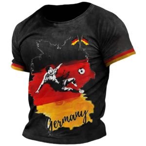 [Local Stock] VCC Germany National Flag Print Mens T shirt Outdoor Football Sports Jersey Summer Casual O-neck Short Sleeve Tee Fashion Loose Top