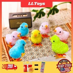 [LLToys] Cute Plush Clockwork Chick Toys Jumping Walking Chicken Toy Plush Wind Up Chick 发条上链小鸡