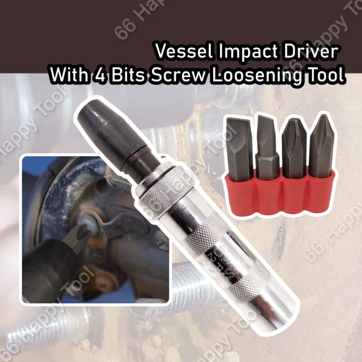 Heavy Duty Vessel Impact Driver With 4 Bits Screw Loosening Tool Kit