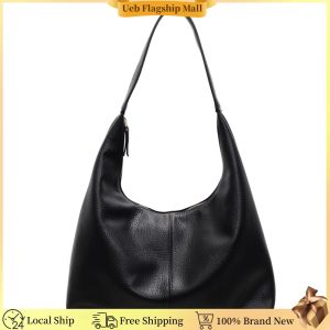 [Ueb Flagship Mall] Shoulder Bag for Women Zipper Closure Tote Bag PU Leather Large Capacity Solid Color Handbag for Travel Shopping Work