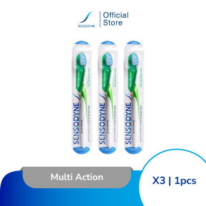 Sensodyne Toothbrush Sikat Gigi Sensitif Bulu Sikat Lebih Halus dan Kepala Sikat Kecil Multi Action Soft 3x1s [TRIPLEPACK]