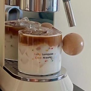 Sacesr Creative Glass Cups Aesthetic Cute Elegant Coffee Cup Simple Unique Funny Glassware Office Home Kitchen Drinkware Accessories 4P6B8