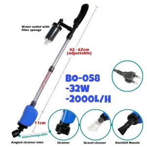 Automatic Electric Aquarium Cleaner SOBO BO-058 Pembersih Vakum Akuarium Pembersih Kerikil Pam Pembersihan Water Changer Gravel Cleaner Siphon Filter Pump Pembersihan Kerikil Dalam dalam Semua Saiz Tangki Ikan