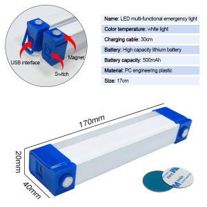 LED Light Emergency light battery Night Light USB Rechargeable Emergency Lamp Portable Pasar Malam Lampu Bateri 可充电灯管 磁吸灯