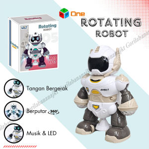 Mainan anak dancing robot Rotating robot 360 berputar ada lampu musik