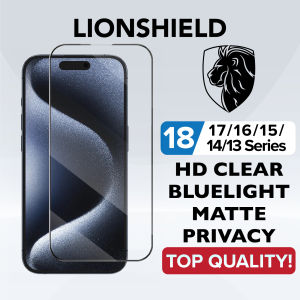 (SG) LionShield Tempered Glass Screen Protector Compatible with iPhone 18 Pro Max / 18 Pro / 18 Fold / 17 Pro Max / 17 Pro / 17 / 17e / 17 Air / 16/16e/15/14/13/12/11 Pro Max Plus Mini /XR/XS Max/XS/X - Clear/Matte/Privacy/Anti-Bluelight