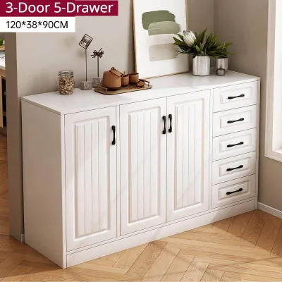 KEKEE Dining Cabinet Sideboard Storage Cabinet Shoe Rack Multi-functional Modern Striped Livingroom Dinding Penerima Lemari Kayu Ruang Tamu 储物柜