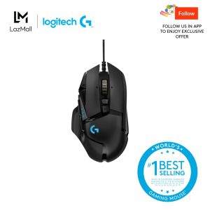 G502 HERO High Performance RGB Gaming Mouse with 11 Programmable Buttons and Personalized Weight and Balance Tuning with (5) 3.6g Weights