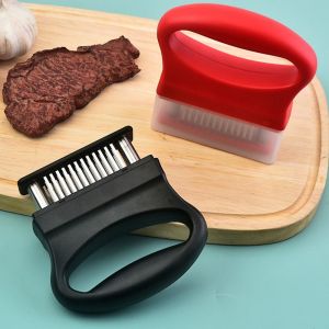 HCHC MALL Stainless Steel Blades Meat Tenderizer with Cover Ultra Sharp Kitchen Pin Hammer Rust-resistant Comfortable Grip Meat Beater Home Use