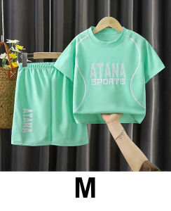 2in1 Set Kids Sport Boys Girls Childs Short Sleeve T-shirt+Short Pants Football Basketball Jersey Round Neck For 0-10 Years