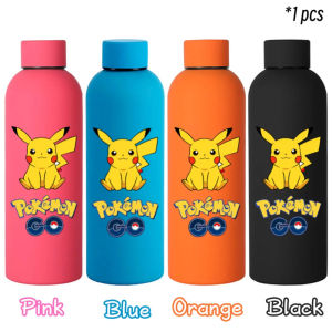 Gourde 500ML for Poke mon Stainless Steel Thermos Cup Charizard 4color Double Layer Vacuum Rubber Paint Sport Small Mouth Bottle